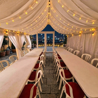 Tente de réception de luxe transparente pour mariage, structure en aluminium, toit en verre PVC transparent, grandes tentes d'événements extérieurs pour mariage
