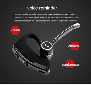 Hot Selling Wholesales V8s Wireless Voice Control Handsfree Earbuds Earhook Stereo Earphone Business <strong>Headset</strong> Single Headphones - Product Image 3