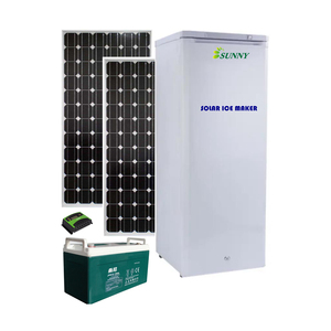 4USUNNY <span class=keywords><strong>Bon</strong></span> Prix 24V DC Fabricante de tubos de hielo solar 190L <span class=keywords><strong>Ice</strong></span> Réfrigérateur Congélateur con panel solar integrado y batería - Product Image 3
