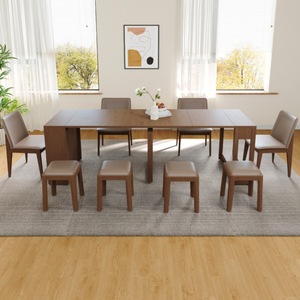Solid Wood Extendable Dining <b>Table</b> Rectangle Foldable Multipurpose Convertible For Dining Room - Product Image 1