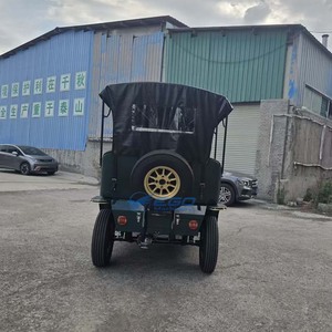 Voiture électrique rétro vintage haut de gamme vert foncé à 2 rangées, idéale pour l'hôtellerie, les mariages, les parcs et les événements – Fortes ventes, faible coût - Product Image 3