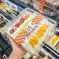 Conteneur à gâteau en plastique PET transparent jetable personnalisé avec couvercles pour l'emballage de pâtisserie, boîte à biscuits pour supermarché