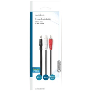 Cable de audio estéreo de 3.5mm macho a 2x RCA macho de 5m - Product Image 3