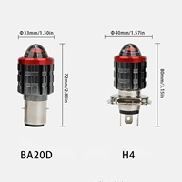 TCYATO – phares LED pour accessoires de moto, 12W, projecteur à lentille Cob, jaune et blanc, étanche
