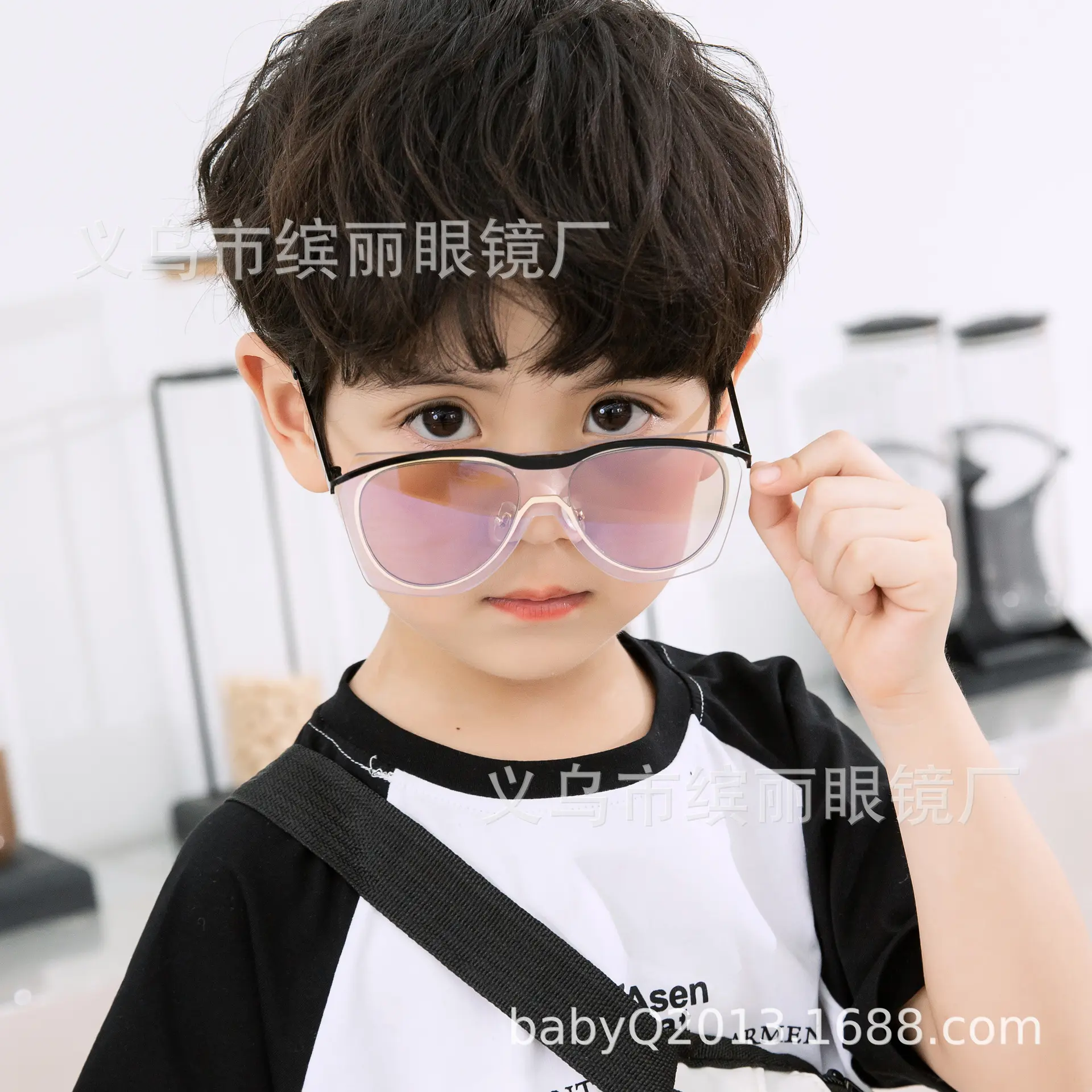HY verano modelado calle foto gafas moda lindo doble pieza niños y niñas