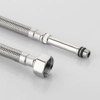 Raccord de Robinet Tressé en Acier Inoxydable 12 mm Tuyau d'Alimentation Flexible 1/2 Femelle X M10x1 Long Mâle pour Évier de Cuisine et Salle de Bain