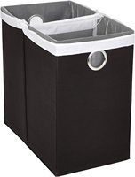 Panier de rangement pliable en tissu de coton Anqi avec couvercle, panier à linge en tissu