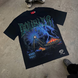 Camisetas con Gráficos Personalizados, Camisetas Extra Grandes con Pedrería, Camisetas de Calle, Camisetas Cuadradas de Algodón Lavado al Ácido para Hombre, Fabricante - Product Image 3