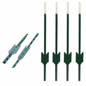 Postes <span class=keywords><strong>de</strong></span> Seguridad <span class=keywords><strong>de</strong></span> Acero Verde Resistente y <span class=keywords><strong>Estacas</strong></span> <span class=keywords><strong>de</strong></span> Jardín con Recubrimiento en Polvo <span class=keywords><strong>para</strong></span> Cercas Exteriores en Obras <span class=keywords><strong>de</strong></span> Construcción - Product Image 5