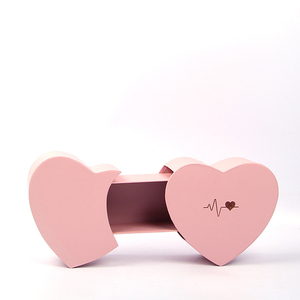 Double Heart Gift Box With Drawer Heart Shaped Flower Box For Valentine's Day