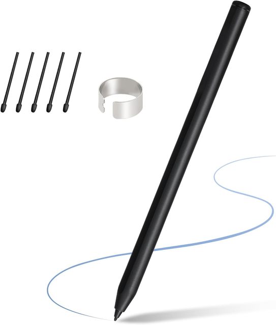EMR Stylus Pen for Remarkable 2 Tablet Kindle Scribe 4096 Pressure Sensitivity 5 Tips Eraser Plastic Palm Rejection Active