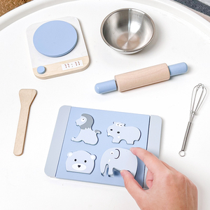 7 pièces semblant jouer à la nourriture <span class=keywords><strong>en</strong></span> bois cuire des biscuits ensemble de cuisson accessoires de <span class=keywords><strong>cuisine</strong></span> compatibles <span class=keywords><strong>en</strong></span> bois véritable pour les enfants d'âge préscolaire 2 ans et plus - Product Image 6