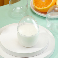 Gobelet en plastique de 4oz avec couvercle jetable en forme d'œuf PS PET logo de décoration de mariage imprimé pour dessert mousse tiramisu jelly cake tool