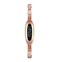 Bracelet intelligent rose gold, tracker d'activité IPS, moniteur de fréquence cardiaque, de sommeil et de stress, bracelet santé pour femmes
