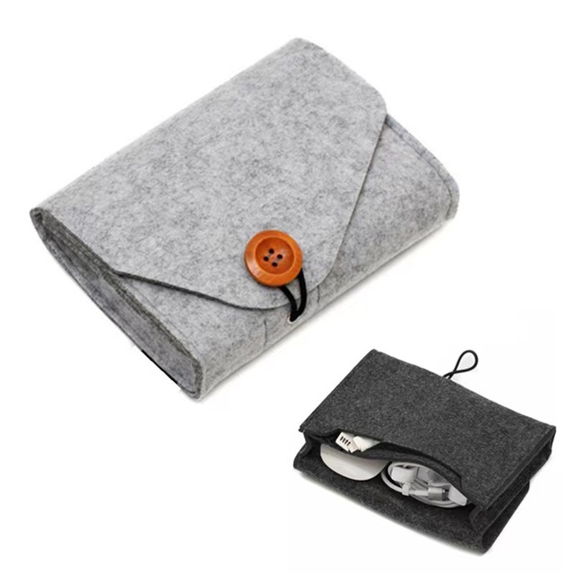 Potable Accessories Organizer Pouch Felt Storage Case Bag for Cellphone Accessories Charger