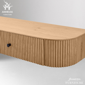 Consola de tocador moderna <span class=keywords><strong>flotante</strong></span> <span class=keywords><strong>con</strong></span> ranuras, de madera natural, <span class=keywords><strong>con</strong></span> 2 <span class=keywords><strong>cajones</strong></span>, para dormitorio o entrada. - Product Image 5