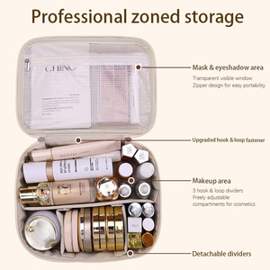 <span class=keywords><strong>Borsa</strong></span> per il Trucco <span class=keywords><strong>Grande</strong></span> da Viaggio Multifunzionale con Logo Personalizzato, Cerniera in PU, Manico Morbido, Impermeabile, per Organizzazione - Product Image 3