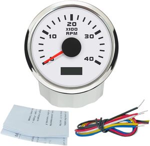 Jauge de tachymètre de <span class=keywords><strong>moteur</strong></span> diesel de 52mm avec <span class=keywords><strong>compteur</strong></span> <span class=keywords><strong>d</strong></span>'heures 4000 tr/min Piston de rétroéclairage rouge 12V/24V-Fournitures marines pour camions et camping-cars - Product Image 3