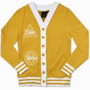 เสื้อคาร์ดิแกนถักสำหรับผู้หญิงปี 2026 คอวี สีน้ำเงินและสีขาว ขายส่ง - Product Image 4