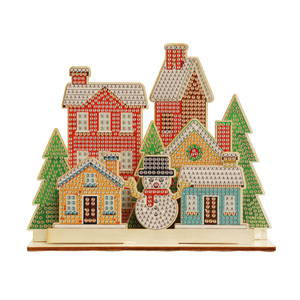 Kit de peinture diamant bonhomme de neige en bois 3D DIY ornement de Noël, artisanat d'art diamant debout, cadeau de vacances - Product Image 1