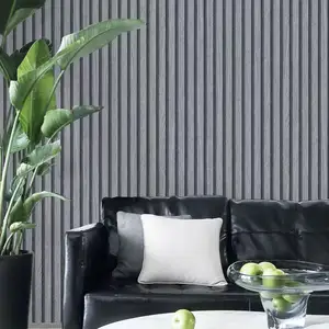 Oron Vente en gros Papier peint à motif de bois 3D texturé gris imperméable pelable et collable Décoration murale intérieure