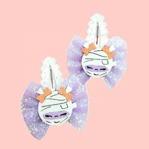 2024 Kids Glitter Bow Hair Clip Christmas Antlers Hair Accessories 2pcs/set Wholesale Girls Hairpin