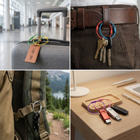 Anneau porte-clés en câble métallique en acier inoxydable 304 durable, boucle réglable de 1,5 mm pour étiquettes de bagages et kits de fixation de clés