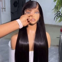 Perruque de cheveux humains 13x6 Full Lace Frontal HD, prête à porter, sans colle, pré-coupée, lisse, en cheveux bruts cambodgiens