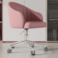 Chaise de bureau et de maquillage pour enfants en tissu, style luxe léger, réglable, ergonomique, pivotante, rose, tendance