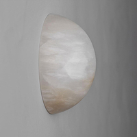 Applique murale ZeroUNO en albâtre, abat-jour semi-circulaire en marbre d'albâtre naturel, lampe LED pour chevet, mur de fond, salon