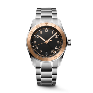 Reloj GMT 24H para Hombre con Bisel Giratorio, Visualización de Fecha, Correa de Acero Inoxidable, Reloj de Pulsera Mecánico Automático para Longinesing - Product Image 1