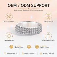 Großhandel ALICE Mode 925 Sterling Silber Ring Klassischer Moissanit Breiter Massiver Ring Verlobungsring Ehering Paarring Geschenk