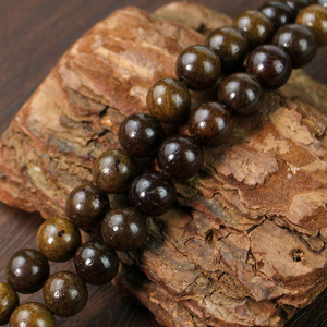 Pulsera de cuentas de oración budistas de madera gris de 108 cuentas, pulida a mano, unisex, regalo, pulseras de cuentas de moda - Product Image 2