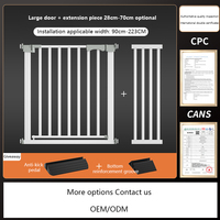 Barrière de sécurité réglable sans perçage pour bébés et animaux de compagnie-Barrière d'escalier à pression pour la maison/