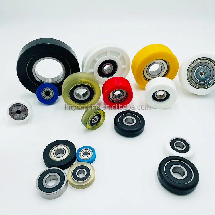 Polyurethane Bearing PU Pulley 6000RS Rubber Coated Roller Sliding Silent Soft Rubber Bearing PU10*35*11