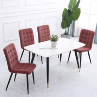 Ensemble de table à manger de luxe moderne en bois MDF et métal doré avec 6 chaises extensibles et convertibles pour la maison, l'hôtel, l'atelier, l'entrée