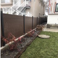 Clôture de jardin en composite bois-plastique WPC, 6 pieds, cadre en aluminium, résistante aux intempéries, montage facile pour extérieur
