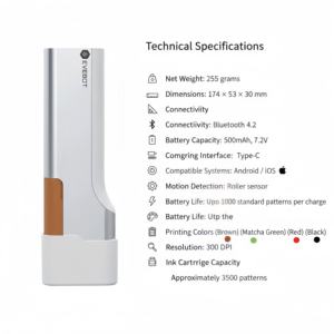 Imprimante à café portable EVEBOT PrintPen, encre comestible, imprimante alimentaire pour l'art latte, gâteaux, biscuits, macarons, impression de logo personnalisé - Product Image 6