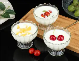 Popular Small Capacity Milkshake Creative Lace Ice Cream Thickened Glass Cold Drink Dessert Juice Salad Breakfast Cup