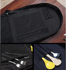 Échantillon gratuit Sac à couteaux de chef Sac à couteaux en cuir véritable robuste Sac de rangement pour outils avec poche pour tablettes et carnets Style - Product Image 2