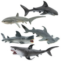 Modèles d'animaux marins simulés en PVC transfrontaliers – Requins à longue queue, requins blancs et requins martiaux – Ornements décoratifs pour aquarium pour la maternité