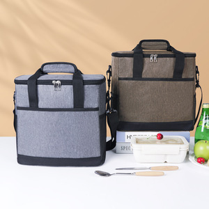 Portable Lunch Bag Large Capacity Insulated Cooler Crossbody Shoulder Bag Navy Blue - Product Image 2