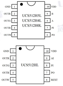 ชิปไดรเวอร์ LED แบบส่งสัญญาณดิฟเฟอเรนเชียล 4 ช่อง UCS UCS512H4LB SOP10 - Product Image 2