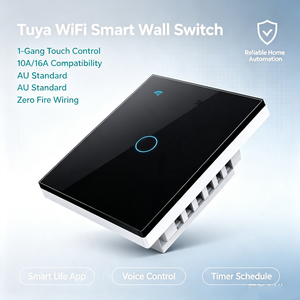 Enchufe <span class=keywords><strong>de</strong></span> Pared Inteligente Tuya WiFi <span class=keywords><strong>de</strong></span> 1 Canal con Pantalla Táctil <span class=keywords><strong>de</strong></span> Aluminio, <span class=keywords><strong>Puerto</strong></span> USB, 10A 16A, Estándar AU US CN, Interruptor <span class=keywords><strong>de</strong></span> Alimentación Negro - Product Image 1