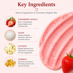 Gommage au <span class=keywords><strong>sucre</strong></span> à la fraise en marque privée - Exfoliant naturel végétalien riche en AHA et en vitamine C pour les taches brunes et les peaux ternes, anti-âge - Product Image 4