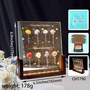 Personnalisé grand-mère jardin veilleuse enfants noms personnalisé fleur cadeau d'anniversaire pour maman nounou acrylique bois usine directe - Product Image 2
