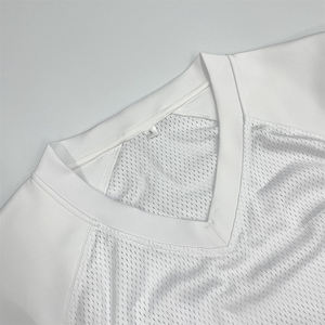 Uniforme de Fútbol Americano Personalizado con Malla de Retazos, Blanco Liso - Product Image 5