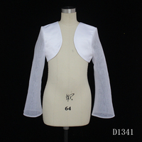 D1341 Veste châle pour enfants à manches longues en organza patchwork non décorée