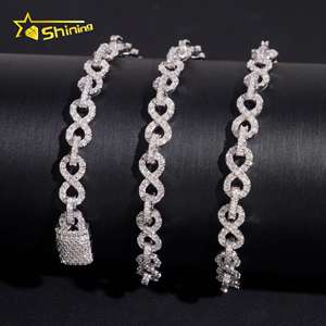 Hip Hop <strong>Necklace</strong> 6mm <strong>Infinity</strong> Cuban Chain <strong>Gold</strong> Plated Solid Sterling Silver 925 Cuban Link Chain VVS Moissanite Hip Hop Jewelry - Product Image 6