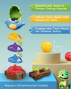 Jouets de bataille de billes rotatives EPT Catapult Balls, jeu de billes de dinosaure de bureau, jeu de société électronique familial - Product Image 4